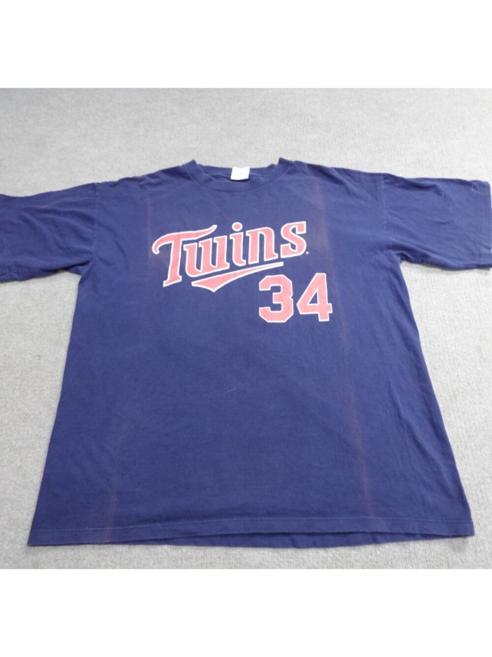 Vintage Minnesota Twins Shirt XL Blue Kirby Puckett Majestic Made in USA